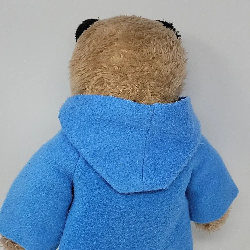 Vintage Paddington Bear Doll Raincoat Rain Boots Blue Yellow Toy 1977 Eden Toys